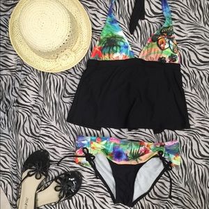 O P tankini swim suit two piece